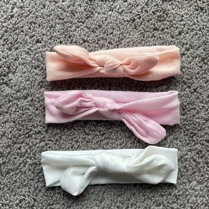 Set Of 3 Pastel Stretchy Infant Girls Bow Headbands